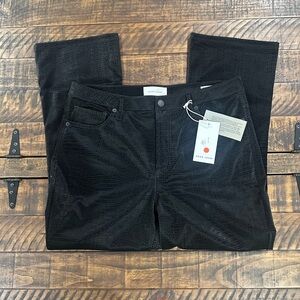 Dear John Black Textured Boot Cut Pants with slits